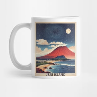 Jeju Island South Korea Starry Night Travel Tourism Retro Vintage Mug